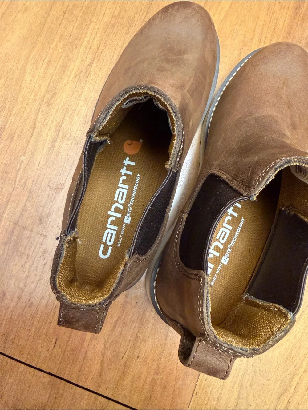 Carhartt Leather Wedge Chelsea Boots Brown | Farmhouse Cabincore Utility Fall |8